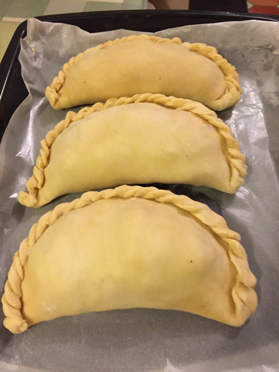 RebeccaLWills's tweet photo. @BBCDonnaB I’ve been #pasty making, ahead of our annual #trigging outing on the #Helford! (egg wash &amp; steam hole to be added in the morning!) Also imperfect, but I’m sure they’ll be #ansum ... just like your #HotCrossBuns 😍 https://t.co/LphWxrWZFd