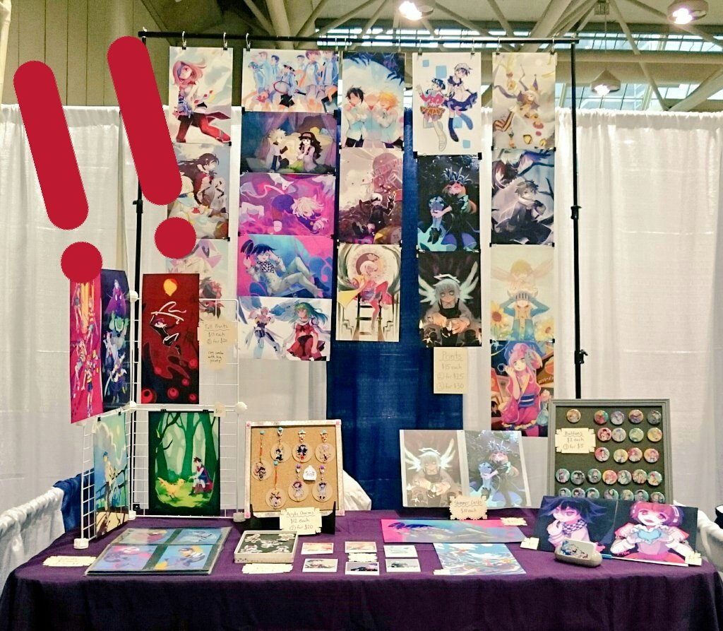 harpeymeister's tweet photo. All set up for #torontofanfest! My first time soloing, please visit me at A21 https://t.co/ORtRI6OPXJ