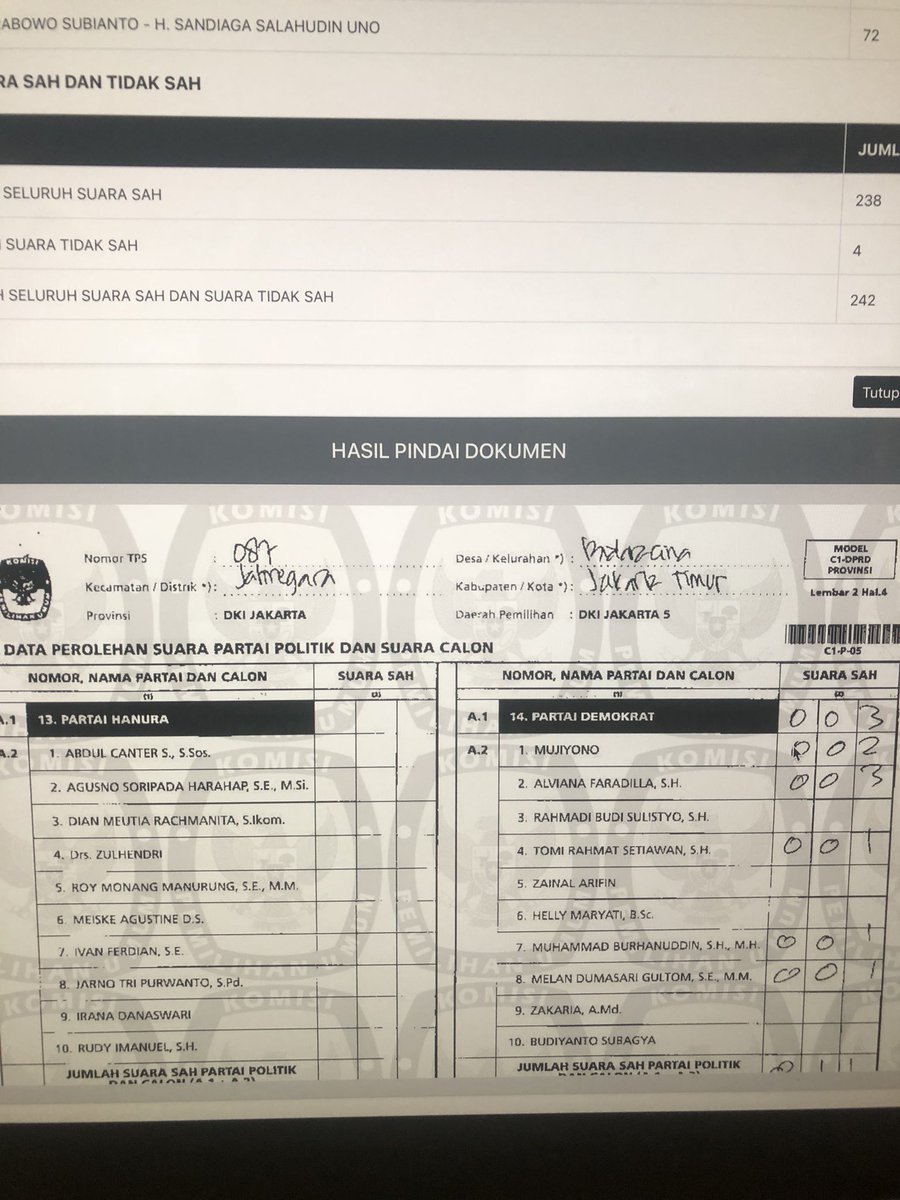 Gerindra's tweet photo. Ini juga aneh, hasil hitung suara Pilpres, tetapi form C1 yang di scan justru perolehan suara Parpol dan suara Caleg. Kemana suara Pilpresnya? @KPU_ID https://t.co/YlDX5SILsP