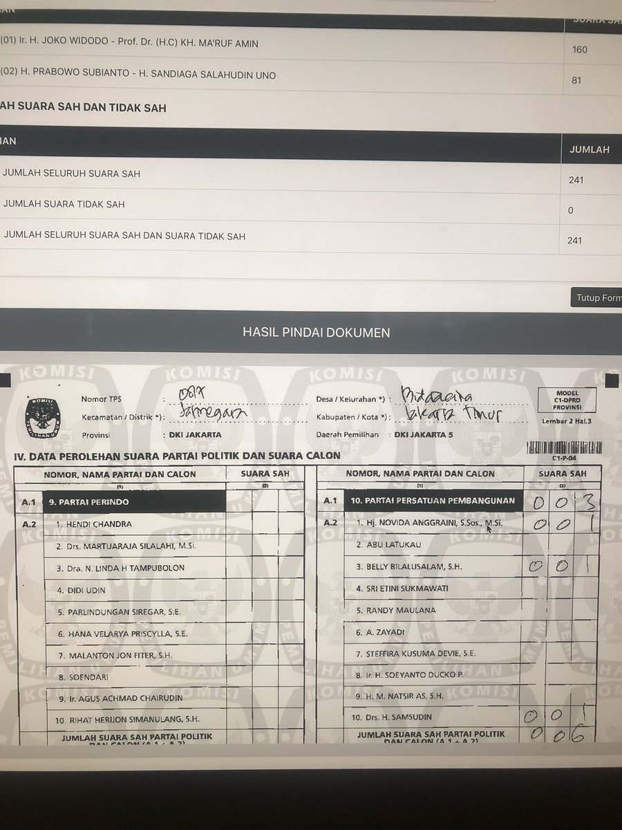 Gerindra's tweet photo. Ini juga aneh, hasil hitung suara Pilpres, tetapi form C1 yang di scan justru perolehan suara Parpol dan suara Caleg. Kemana suara Pilpresnya? @KPU_ID https://t.co/YlDX5SILsP
