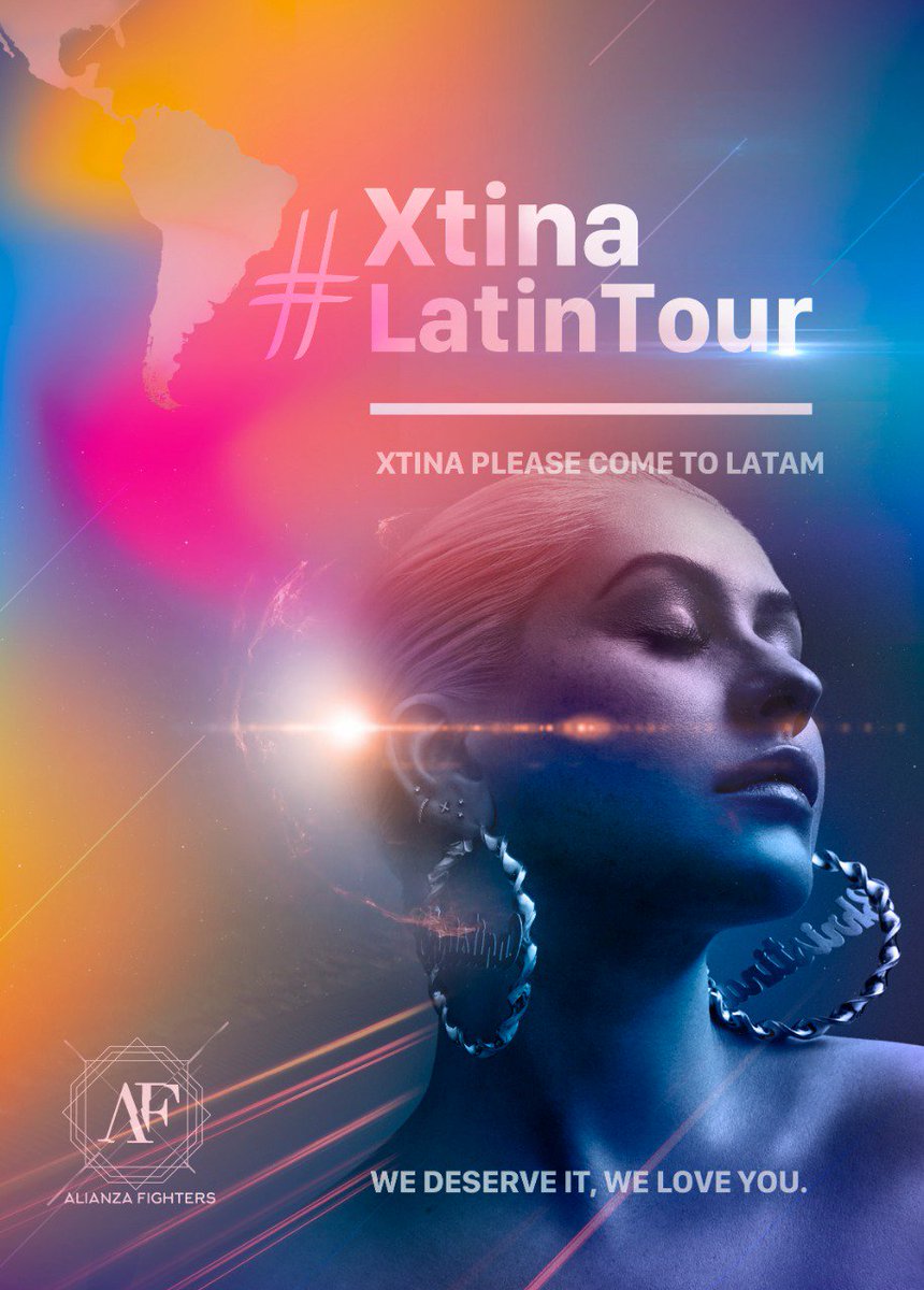 XtinaMexico's tweet photo. #Ontas @xtina ven a México y Latinoamérica #xtinalatintour Te amamos #Xtina #OntasChallenge #Fighter #TheXperience #TheXTour 🤗❤👑💋 https://t.co/VqG2BOxVUO