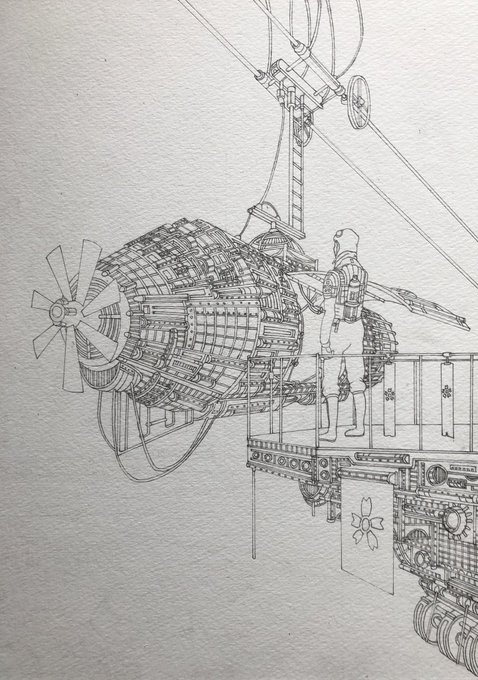 ペン画完成しました!
背景は何度か試行錯誤で描いてみたのですが、この状態が一番綺麗だったので、このままにしました! 