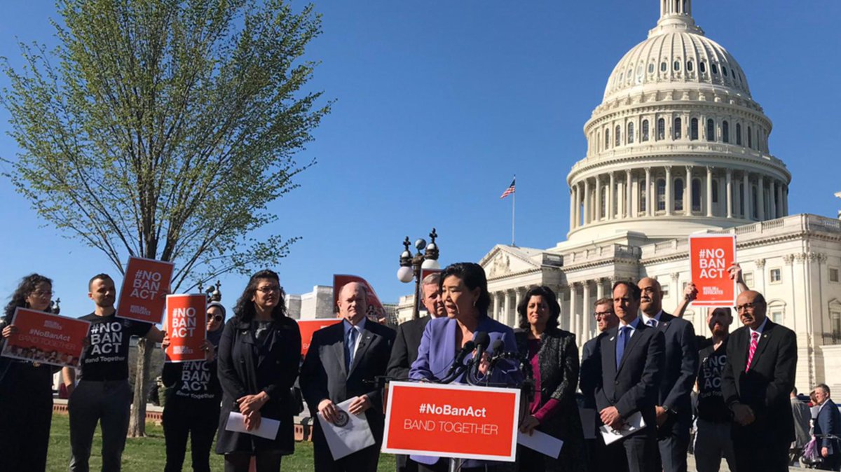 We need your voice! Tell your reps to repeal the #MuslimBan that targets immigrants and refugees from Muslim-majority countries. Contact your reps and tell them to support the #NoBanAct legislation introduced by <a href="/ChrisCoons/">Senator Chris Coons</a> and <a href="/RepJudyChu/">Judy Chu</a>. Visit: bit.ly/2V9tqQJ