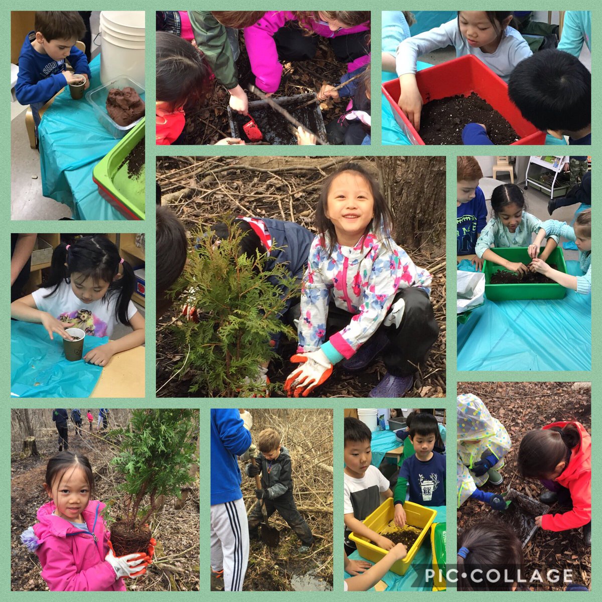 ms_delorenzi's tweet photo. Grade 1 had a blast at #StudentLifeDay! Not only did they find that playing in the mud is so much fun, but they learned more about why it is important to care for our Earth. They were keen to make their Earth Pledge. Thank you to our awesome Grade 12 buddies! @HTSRichmondHill https://t.co/IBSKjqG8aY