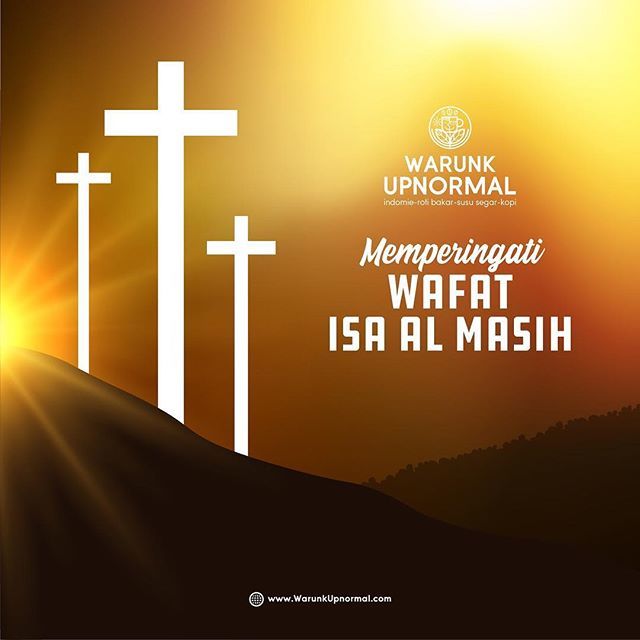 warunk_upnormal's tweet image. Mimin dan segenap crew Warunk UpNormal mengucapkan Selamat Memperingati Wafat Isa Al Masih bagi Bro/Sist yang memperingati 😇😇😇
.
Semoga segala Pengorbanan dan Kasih-Nya dapat membawa damai abadi dan sentausa 😇😇😇
_____

#WarunkUpNormal #Upnormal #jumatagung #WafatIsaAlMas…