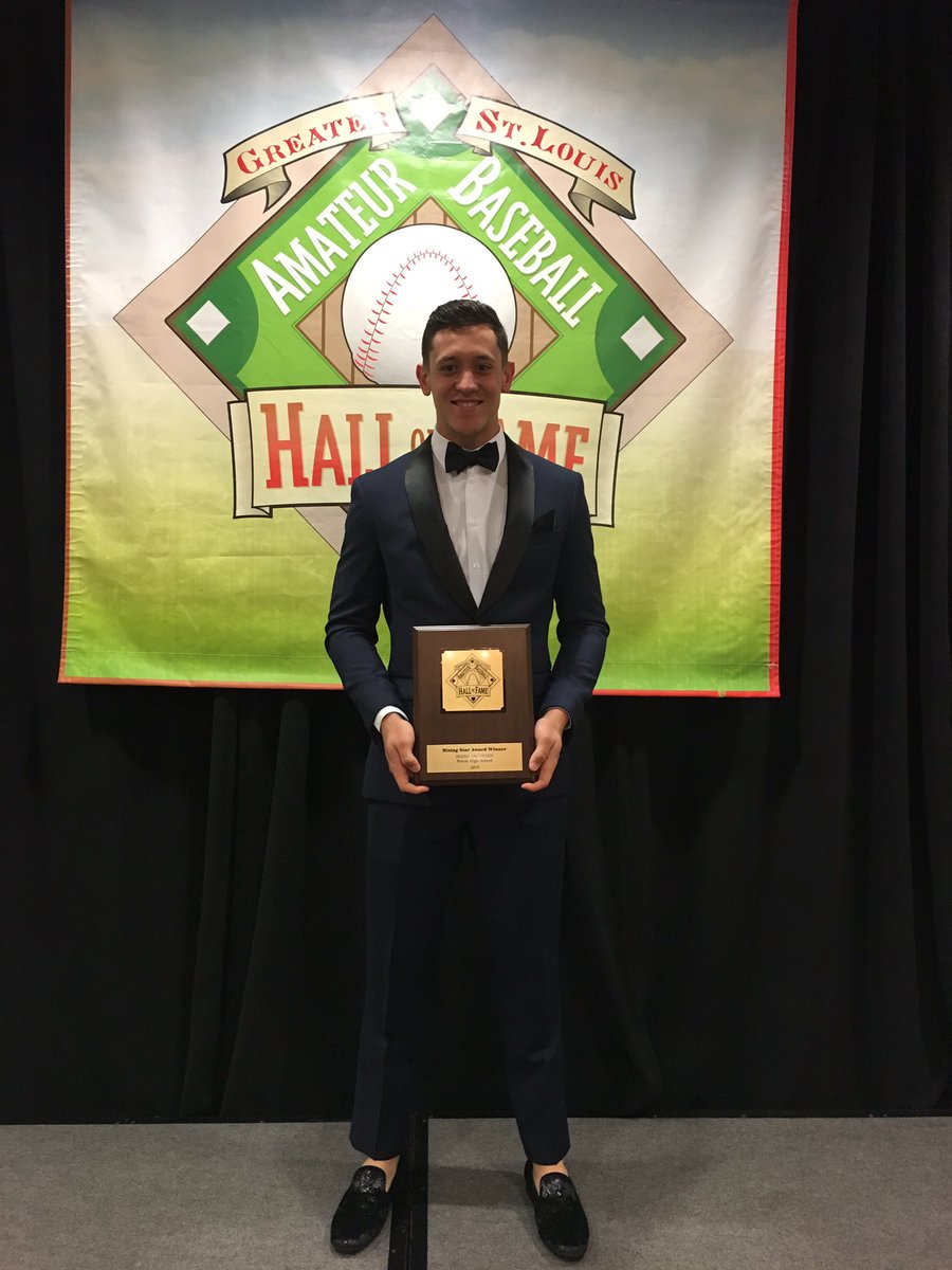 Congratulations to Noah Jacobsen  for winning the Greater St. Louis Amateur Baseball Hall of Fame Rising Star Award!