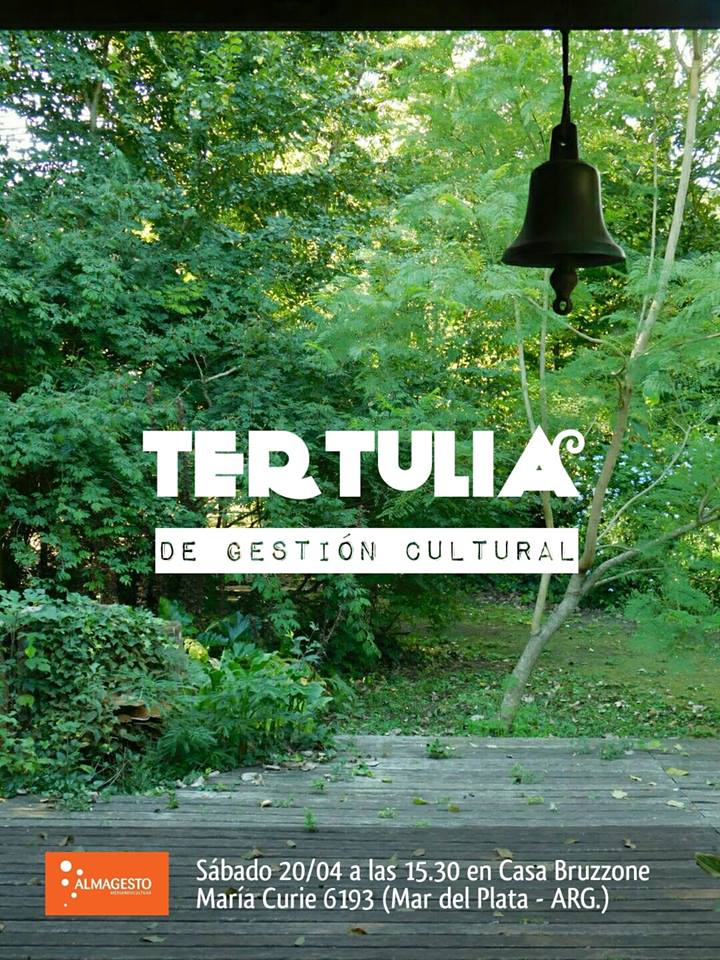 Este sábado 20/4 en el <a href="/casabruzzone/">Casa Bruzzone</a> estaremos realizando una nueva #Tertulia de #GestiónCultural <a href="/florparodi/">Florencia Parodi 💚</a> <a href="/GabyCostaguta/">gabyse</a> el encuentro será a las 15.30 están invitados artistas, trabajadores culturales, docentes, gestores culturales y toda persona interesada en la #cultura