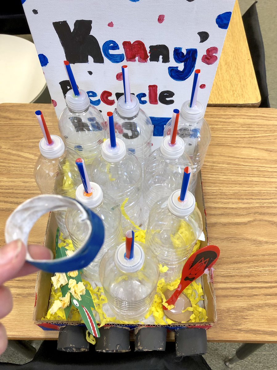 PrimaryGraffiti's tweet photo. Today my kids presented their recycled carnival games to the different classes on our grade level. It was a huge success. You need to jump over to my feed and see the video I posted from today! #iteachfirst #recycledart #carnivaltheme #earthdayfun https://t.co/SqrCX0JOff