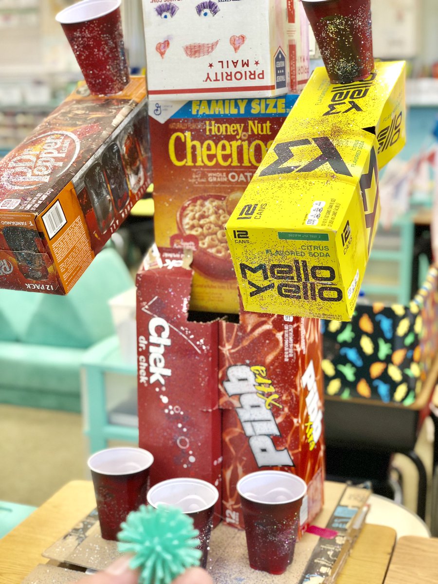 PrimaryGraffiti's tweet photo. Today my kids presented their recycled carnival games to the different classes on our grade level. It was a huge success. You need to jump over to my feed and see the video I posted from today! #iteachfirst #recycledart #carnivaltheme #earthdayfun https://t.co/SqrCX0JOff