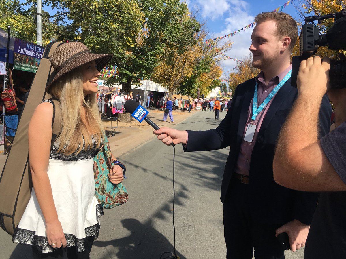 groubes's tweet photo. Come and see my fave @JodiMartinMusic at the Majestic Tent (next to the Fitzroy pav) at 11:40am #OurNFF2019 #5DaysInaPerfectWorld #Cbr - she’s just been interviewed for the evening news 🤩👍 https://t.co/66Yk05GAV6