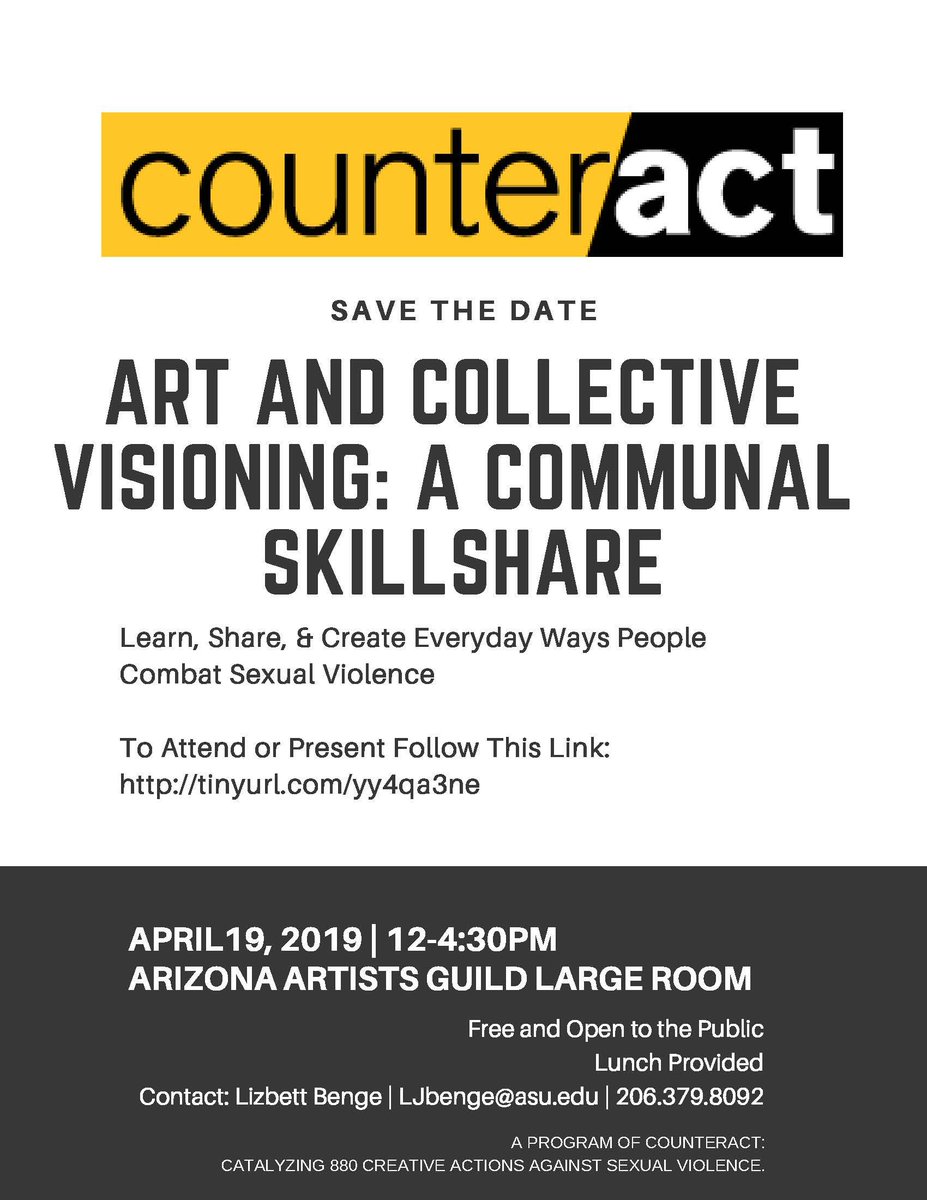 CounterActSV's tweet photo. Tomorrow is the Art and Collective Visioning: A Communal Skill Share event!
We are going to learn all the different ways people combat sexual violence https://t.co/SnGzvyw30x