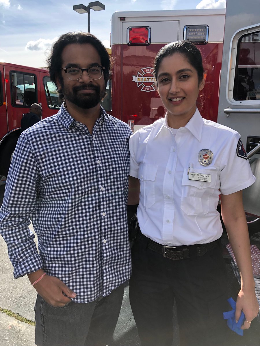 Always great to meet another #desi actress. ⁦<a href="/KarishmaAhluwal/">Karishma Ahluwalia</a>⁩ #Station19 #indian #tgit #GreysAnatomy #india #Diversity #DiversityandInclusion #diversitymatters