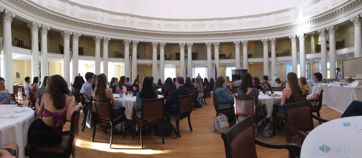 AngelaOrebaugh's tweet photo. Wonderful keynote from Deborah Lawrence at the @sustainableuva SustainaBanquet. Great turnout, bold ideas, new connections. #UVAearthweek https://t.co/cx6jJfD7zB