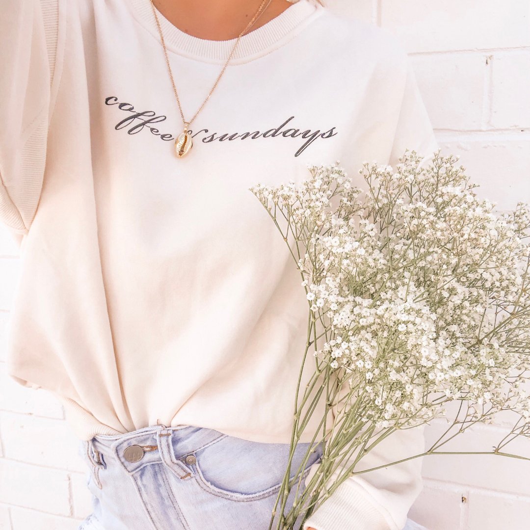 This jumper is just too cute 💕 shop the coffee &amp; sundays jumper >>> ow.ly/wPIj50pVptk