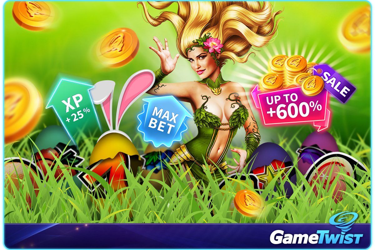GameTwist's tweet photo. 🥚 We have eggsellent specials for you today! 😻 
🐣 get up to +600% MORE TWISTS! 
🐣 receive +25% MORE XP &amp; we’re increasing your Max Bets today! ⤴ 

🌪 https://t.co/tpRortyLwk
🌪 https://t.co/NLatGqqr8w https://t.co/TwU1Nvmurp