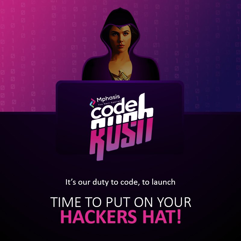 MphasisCareers's tweet photo. They say when opportunity knocks on the door, always be willing to take a chance. This is your opportunity to show your skills and win prizes! Apply now - https://t.co/mjeCZUUVid #MphasisCareers #CodeRush #Java #Coding #CodersLife https://t.co/POf0vlbiqD