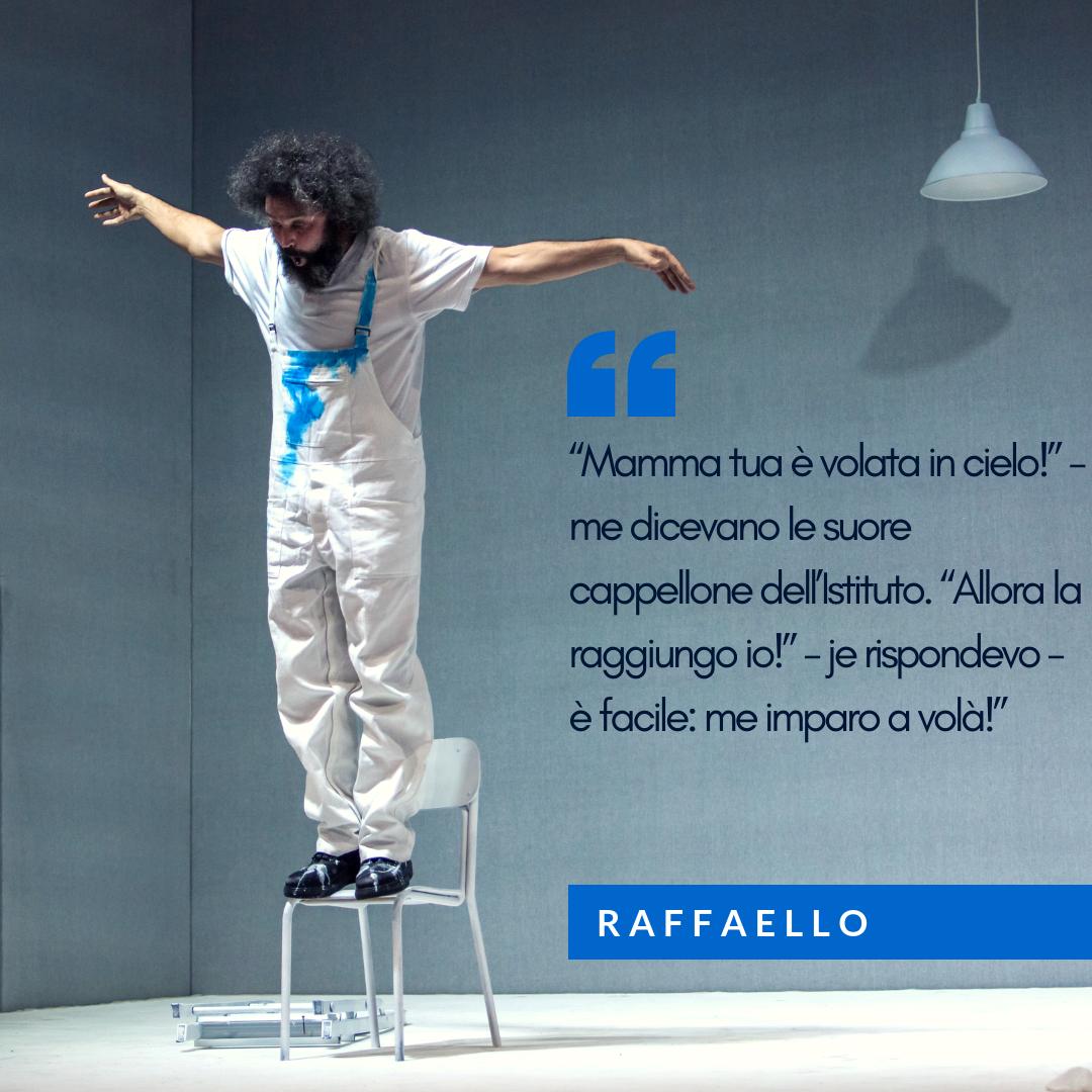 scristicchi's tweet photo. Raffaello “Mamma tua è volata in cielo!” - me dicevano le suore cappellone dell’Istituto. “Allora la raggiungo io!” - je rispondevo - è facile: me imparo a volà!” 

#pensierimattutini #simonecristicchi 
#simonecristicchiteatro https://t.co/4llb5qrOvU