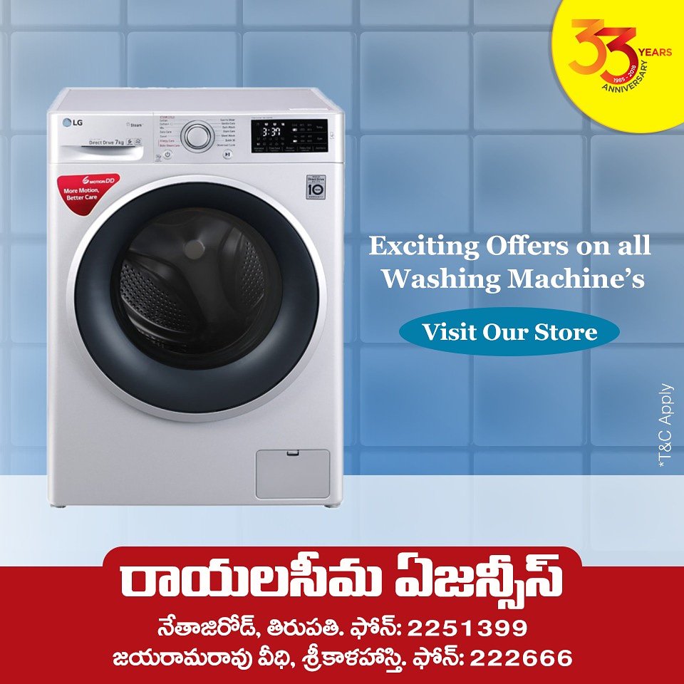 RayalaseemaAgen's tweet image. Exciting Offers on all Washing Machine’s @ Rayalaseema Agencies

#washngmachine #offers #washingmachineoffers #laundry #dishwasher #washing #laundry #laundryroom #cleaning #laundryday #home #rayalaseemaagencies
