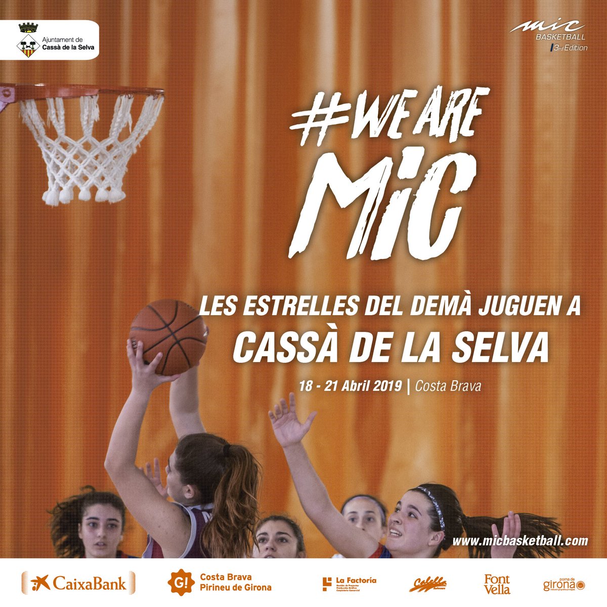 ajcassa's tweet photo. Segon dia per veure el #MICBasketball a Cassà de la Selva. 
No us perdeu cap dels partits!
📅 Divendres 19
⏰ A partir de les 10.15 h
🚩 Pavelló Triple i del FDC
➕ INFO: https://t.co/2Qdd4OP1VH
💰 #Gratuït
#AgendaCassà #CassàDestapaLEsport https://t.co/IMJIYPv5fO