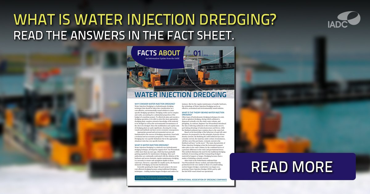 IADCDredging's tweet photo. What is water injection dredging?
What is the theory behind water injection dredging?
Why consider water injection dredging?
Read the answers in the fact sheet: https://t.co/eOV23UwDyh
#dredging #iadc #water #waterinjectiondredging #waterinjection #rotterdam #vanoord #facts https://t.co/vmvaNwwIcp