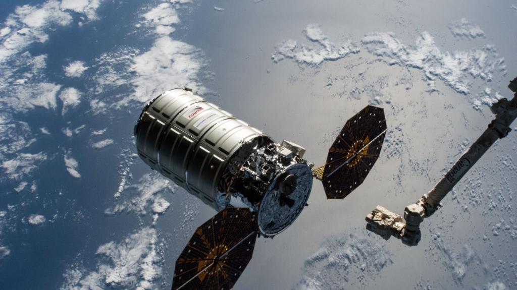 Cygnus spacecraft in orbit