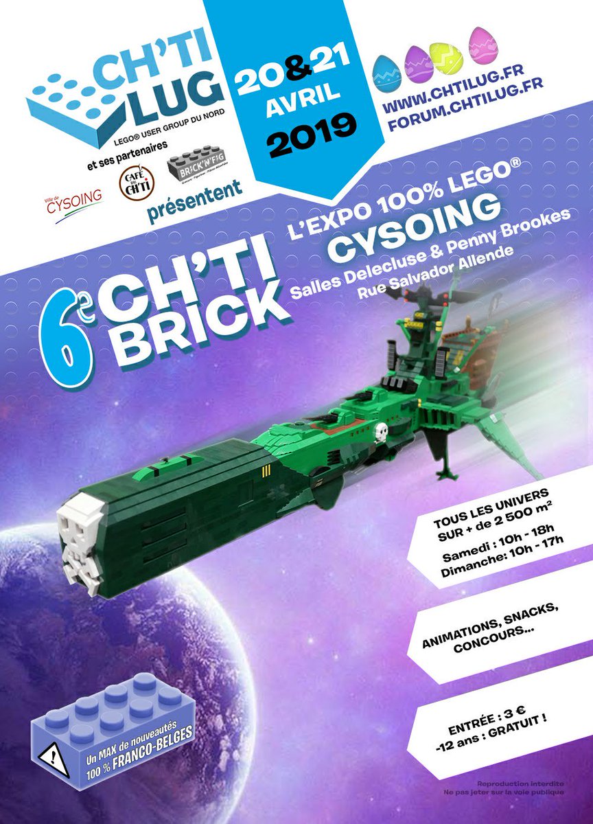 ChtiLug's tweet photo. Une idée de sortie en famille ce weekend ?
Il y a notre expo #lego à Cysoing
Nombreuses thématiques, espace construction, animations, stop motion, restauration sur place.

@MotherinLille 
@kidzou 
@Yaquoila 
@Citizenkid_
@cadracheennord 
@Familiscope 
#chtilug #chtibrick https://t.co/Yo4CwrcQn6