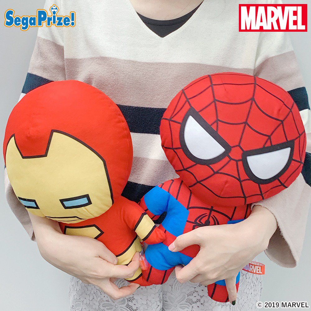 プライズ】「アイアンマン」と「スパイダーマン」のぬいぐるみが人気の