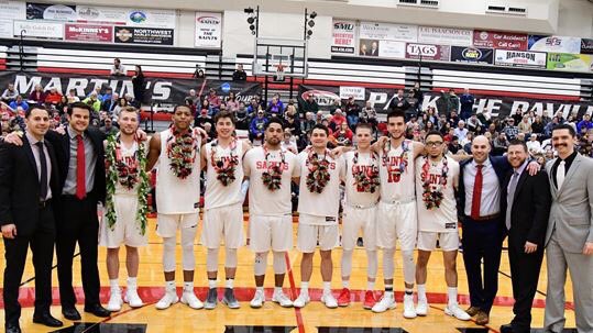 CoachPribble's tweet photo. Exceptionally proud of our young men! 26-6, GNAC Champs, Sweet 16. A season to remember! #Saints https://t.co/j5wrAcVhsZ