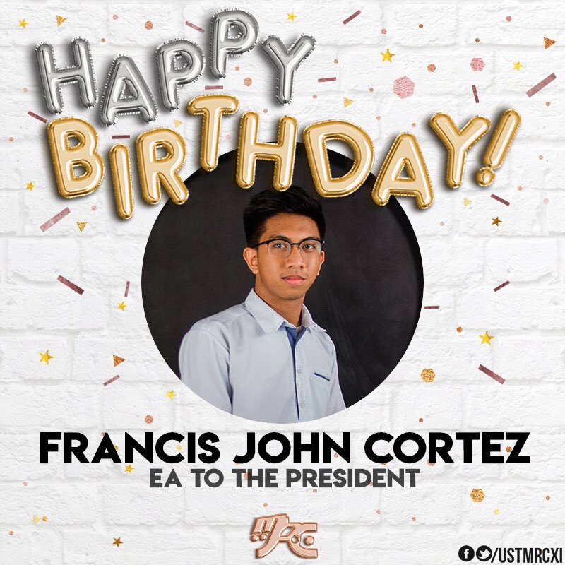 USTMRCXI's tweet photo. We would like to greet one of our EAs to the president, Kiko Cortez, a happy and fun-filled birthday! You are an inspiration to many because of your will to fight no matter how hard the battle is. Keep fighting! We will always be cheering you on. Your MRC family loves you! 💖 https://t.co/tRS8R40sQu