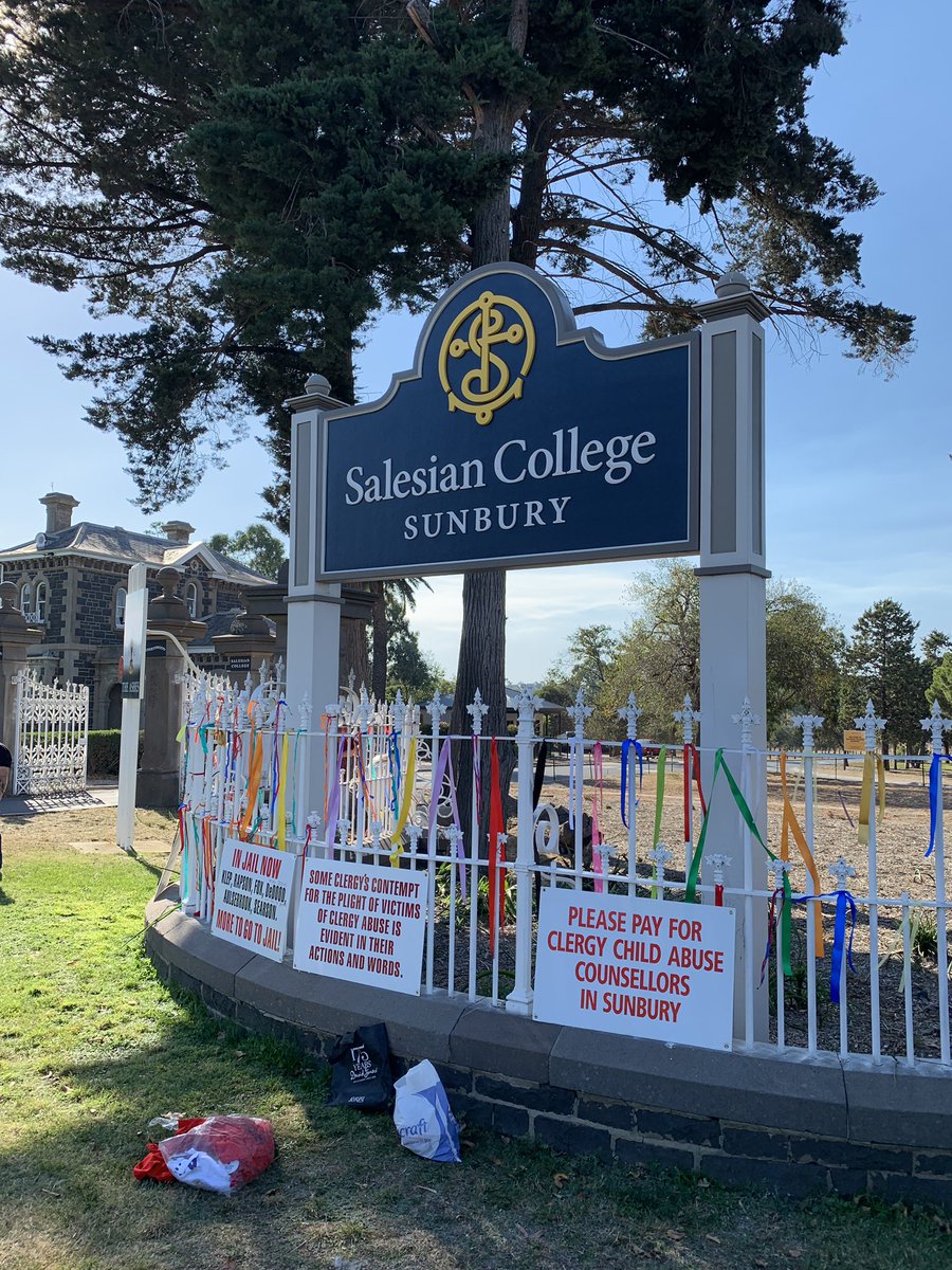Narunggaman's tweet photo. We’re here now for our #SalesianCollege Sunbury Survivors, Catholic Survivors and Survivors of child abuse world wide . May you always be at peace. #CARoyalComm #KLEP #RAPSON #FOX #DEDOOD #AULSEBROOK #SEARSON @abcnews @paulwkennedy @Milliganreports @Peter_Fox59 @PCKJ3627 https://t.co/JbHd0uG77a