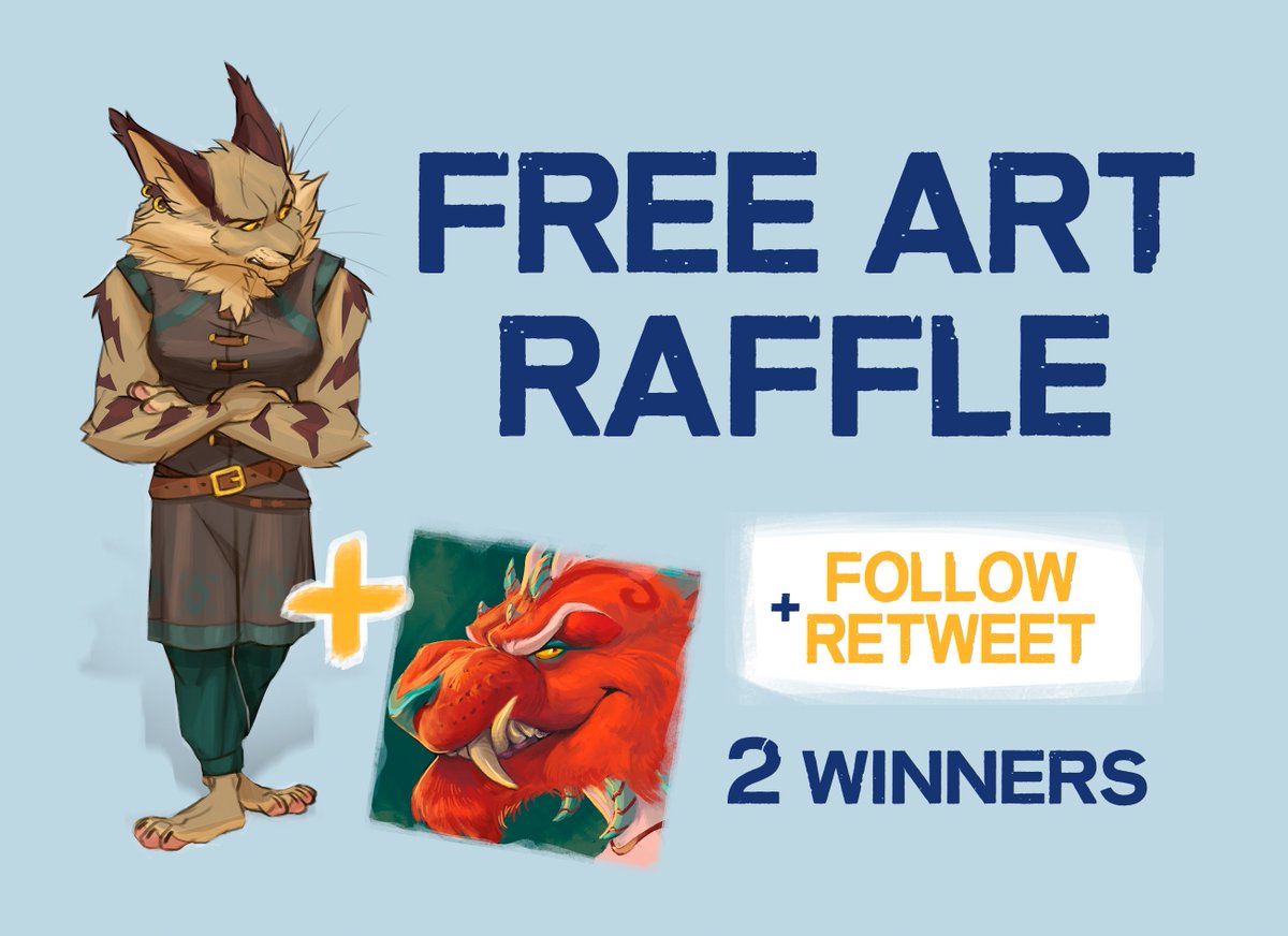 Аrt raffle!
Rules are simple:
🔴 Follow me!
🔴 Like + retweet this post!
Not a prerequisite, but I would be pleased if you joined me on furaffinity :)
furaffinity.net/user/shamerli/
Wait for results :) 
2 prizes! examples below
Raffle ends on 10st of May