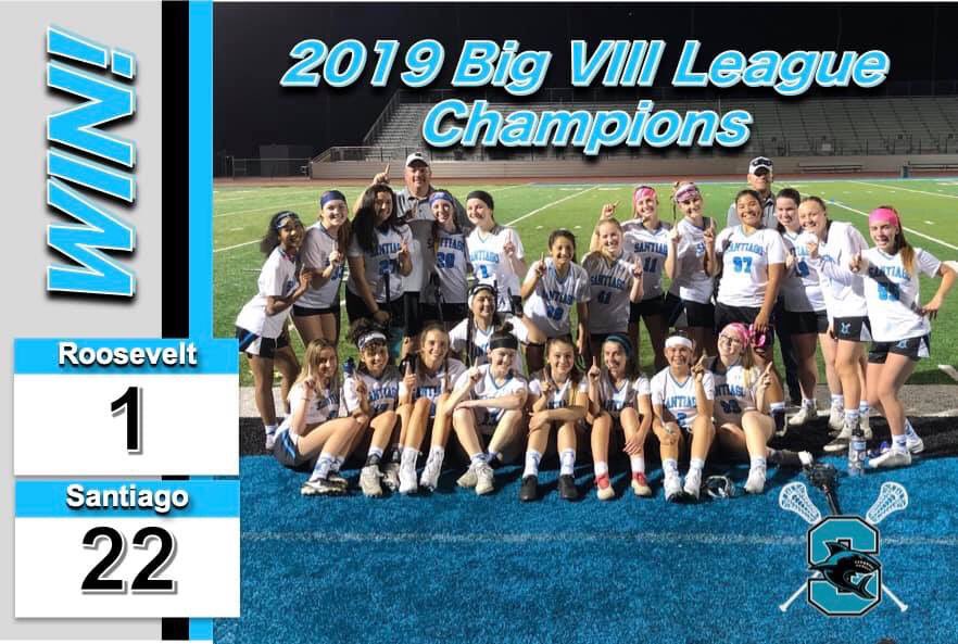 sharks_girlslax's tweet photo. Congratulations ladies.....2019 Big VIII League Champions. 5-0 in League with 95 Goals Scored and 9 Against. So proud of you all!! @MaxLaxinc @SharkAthletics @SantiagoSharks @pressenterprise @MaxPreps #todayatshs https://t.co/shN4yneE3u