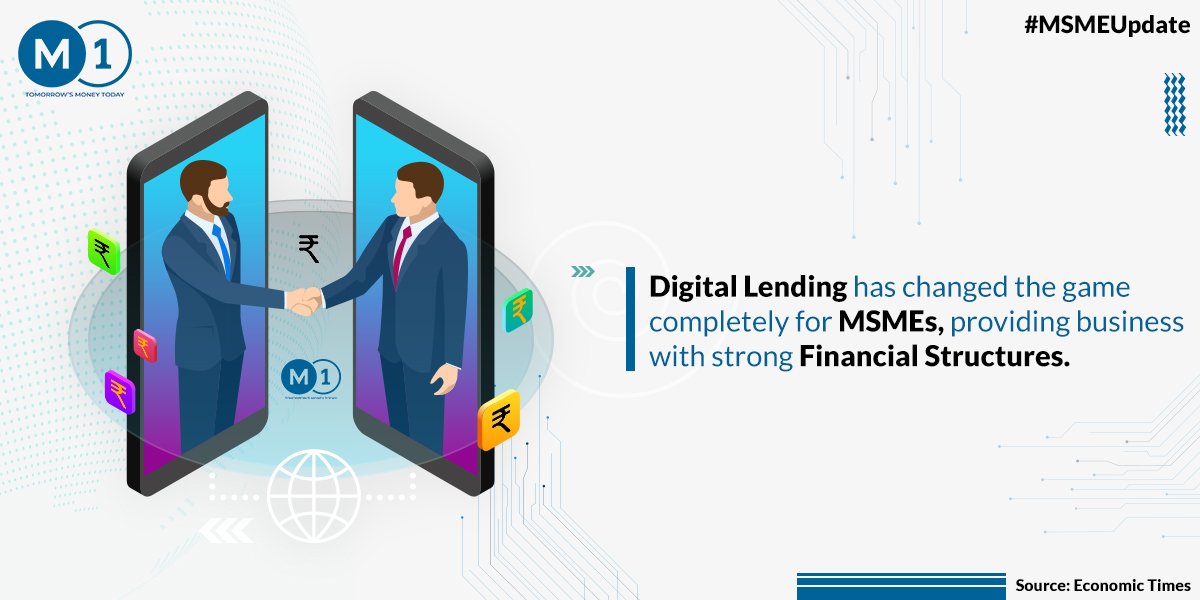 M1xchange's tweet image. Digital lending is providing new wings to the MSME sector, now they can demonstrate themselves as big-size enterprises with long-term goals.
bit.ly/EasyLending2MS… …
#MSMEupdate #MSME #Fintech #DigitalLending
@SundeepMohindru @NeeruMohindru @ca_rbisht