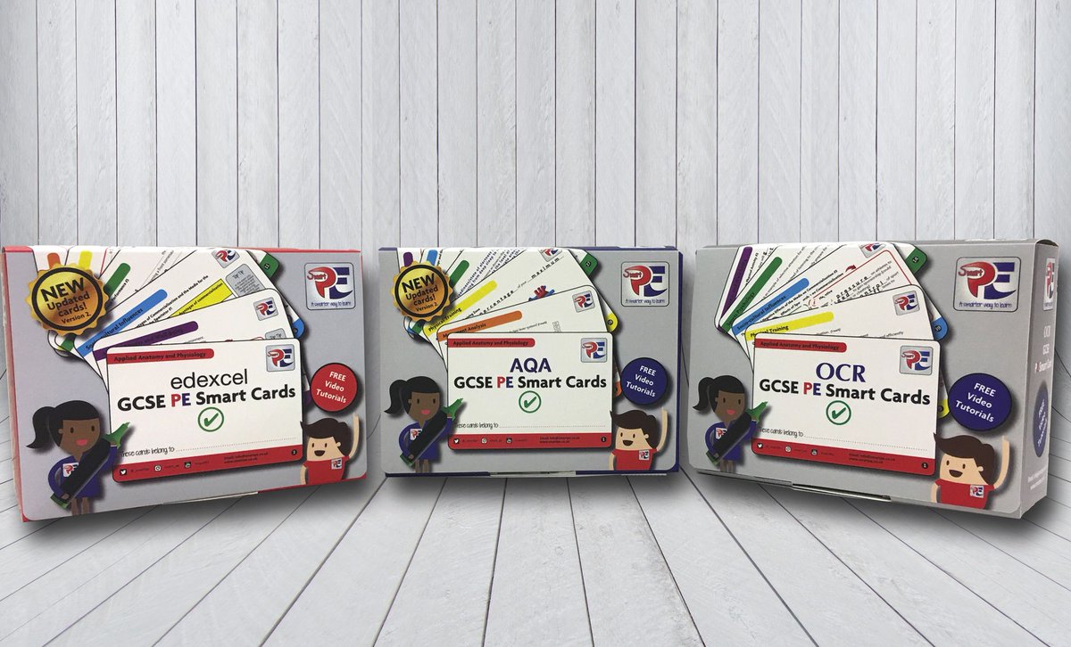 _SmartPE's tweet photo. Why you need GCSE PE Smart Cards to ace your 📝

✅ Smart Cards are specific to your exam board #AQA #Edexcel #OCR
✅ Access to video tutorials &amp; exam style Qs, with detailed mark schemes &amp; AO mapping

📝1:Wed 15th May
📝2:Fri 17th May

Visit our site https://t.co/PpSW5NVqSa &amp; RT https://t.co/uxCbw4VLqV
