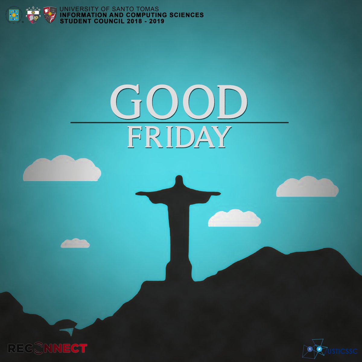 usticssc's tweet photo. On this day, Christ offered Himself in exchange of our sins, let us spend the day in silence out of respect and reflect as we remember the ultimate sacrifice of Christ in order for us to obtain forgiveness and salvation.
#GoodFriday
#ICSReconnect
#ICSSC1819 https://t.co/tEBadXZ523