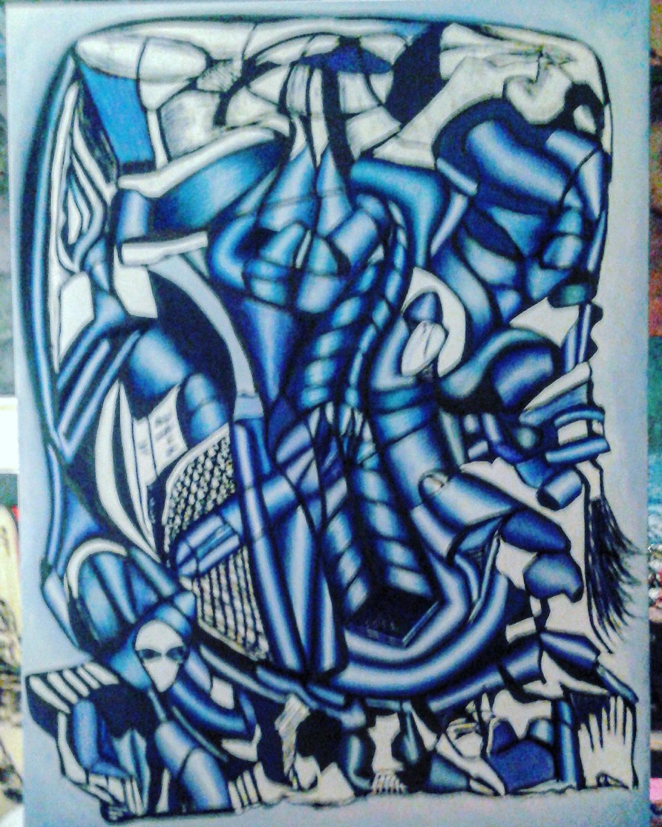 NickolasHadzis's tweet photo. Worked more on the oil painting of the abstract 4ft.high by 3ft.wide Titled : Blue Dream #fineart #oilpainting #painting #drawing #popart #coolart #streetstyle #graffitiart #graffiti #newstyle #cubism #streetart #abstractart #coolart #comics #water #air #waves #technologicalage https://t.co/cywYJqfnMJ