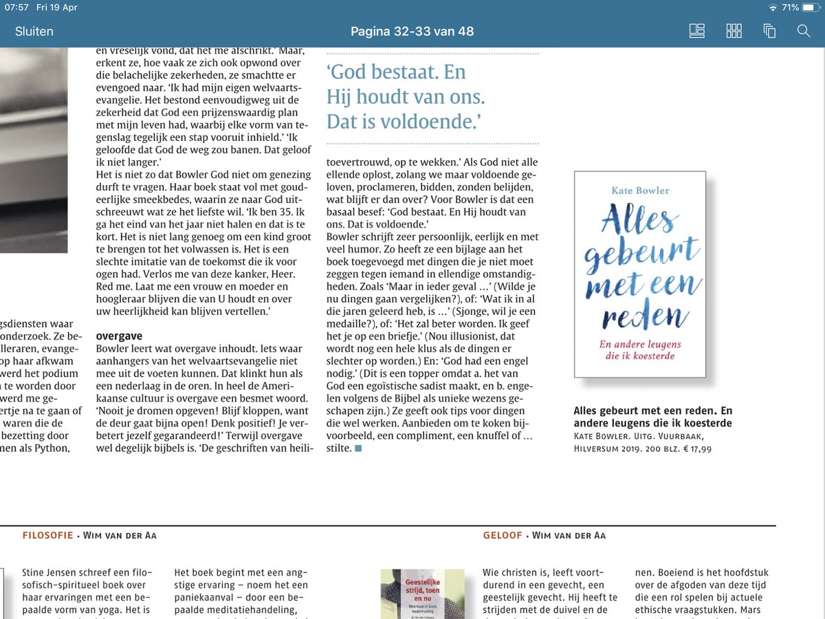 MirandaKlaver's tweet image. Het boek ‘Everything Happens for a Reason’ van @KatecBowler is vertaald. Een kleine theodicee voor evangelicals. Aanbevolen! @nd