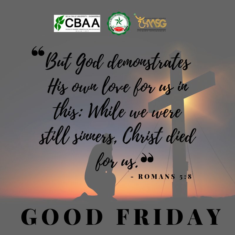 DLSUDCBAASG's tweet photo. May the God of hope fill you with all joy, peace and may your faith in the good, bring peace to your heart, this Good Friday and always.
#CBAATranscend
#WeWillTranscend https://t.co/czCz17U8ni