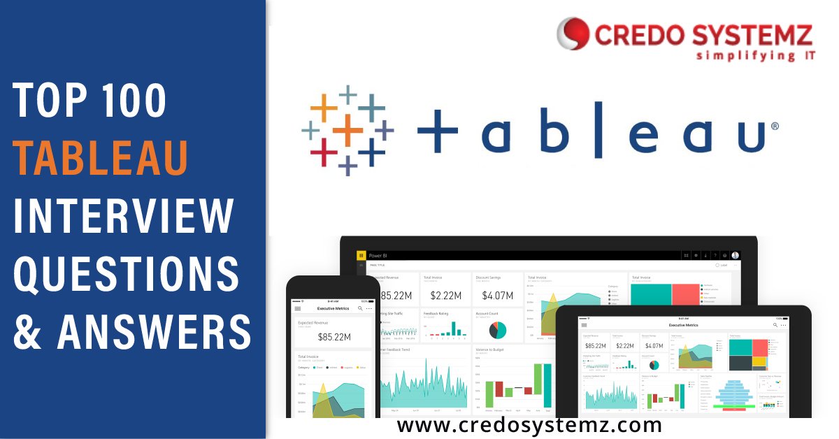 credosystemz's tweet image. Top 100 Tableau Interview Questions And Answers
Checkout: bit.ly/Tableauintervi…
Free Demo : +91 9884412301 / 9600112302
#Top100 #TableauFAQ #Datavisualization #Career #Jobs #TableauInterviewQuestions #InterviewQuestionsandAnswers #Chennai #Traininginchennai #CredoSystemz
