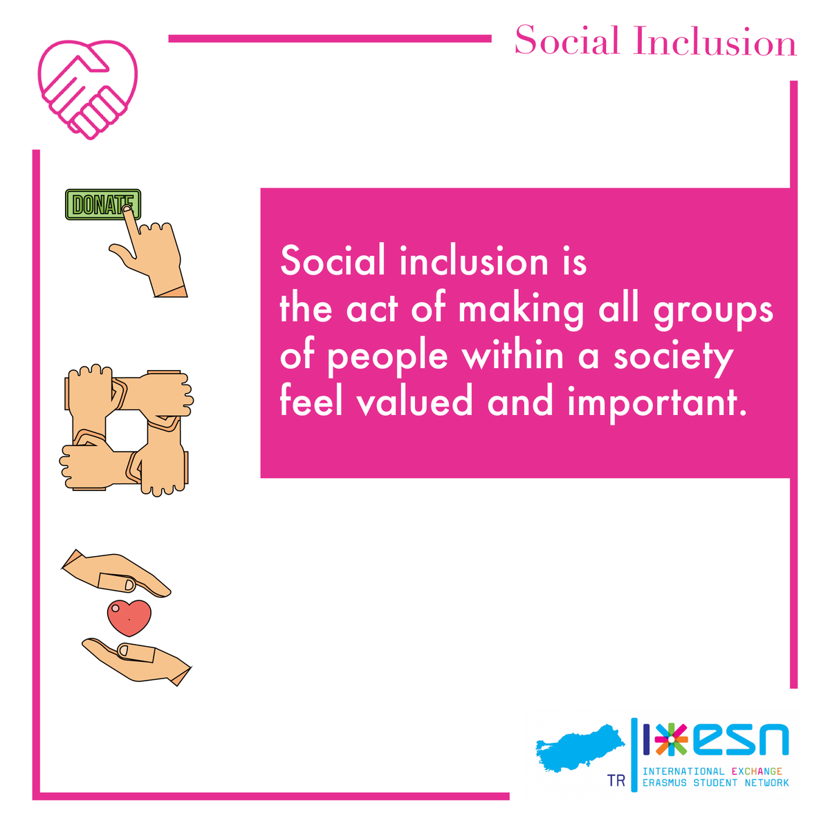 esnturkey's tweet photo. #SocialInclusion is one of the causes which @esn_int stands for. Through this cause, we the ESNers work for an accessible, inclusive future which is what we feel as one of our responsibility via our actions and projects under the programmes #SocialErasmus and #ExchangeAbility! https://t.co/JQTOUJoIxd