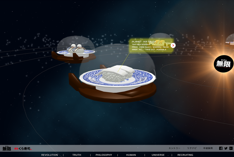 無限に広がる宇宙 くら寿司の採用サイトが凝りすぎてて意味不明だった Togetter