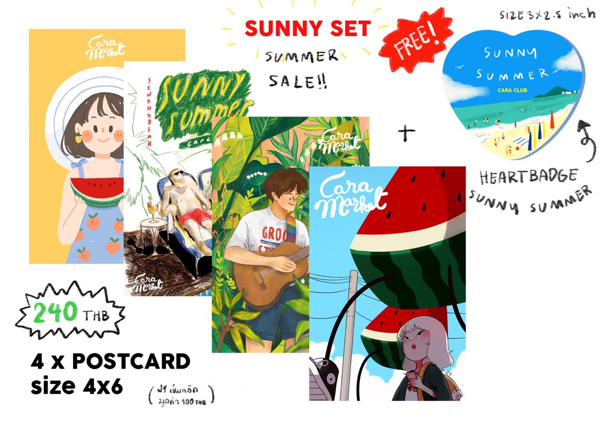 caracasan's tweet photo. 🍋update🍋 
บัตรเข้างานลิ้งเว็บจะเปิดจำหน่ายพรุ่งนี้ เวลาประมาณ6โมงเย็นเป็นต้นไปค่า เพียงใบละ60฿ (จากราคาหน้างาน80฿)

**โปรโมชั่นพิเศษ sunny setบัตร4ใบจะได้เข็มกลัดsunny summer มูลค่า 100฿ ฟรีแถมเพิ่มนะคะ  🍉🍋 #caramarketss2 https://t.co/elrruAaHrd