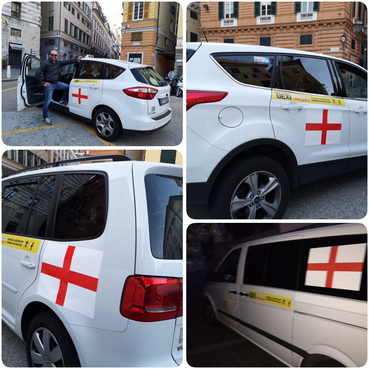 I #taxi di #GEXI partecipano alla #festadellabandiera di #Genova 🏴󠁧󠁢󠁥󠁮󠁧󠁿

Con orgoglio e passione!
Innamorati della nostra città ❤️

#23aprile #sangiorgio #genovameravigliosa #genovamorethanthis #love #lapassioneciguida #serviziopubblico