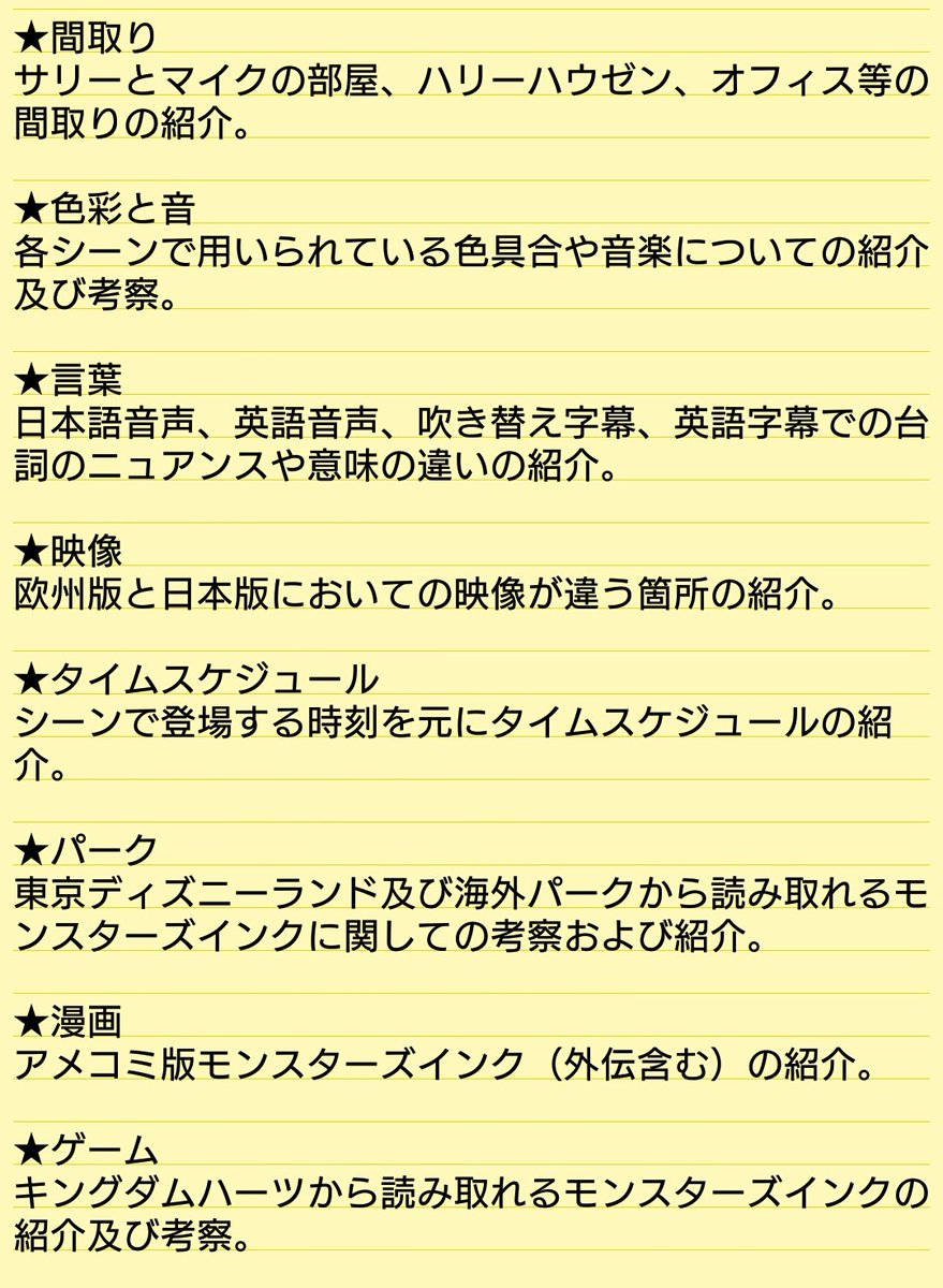 ポラスキャチェイサーむめば モンスターズインク非公式考察本その2 制作中ではありますが 今のところのお品書きです 自分自身これだけではまだまだ魅力が伝えきれないと感じております そこで 皆様の もっとこれが知りたい のお声をどうかお聞かせ