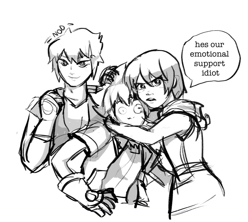i was gonna draw something poking fun at some kh shipping art but im just gonna leave it at this messy hc of the destiny trio 