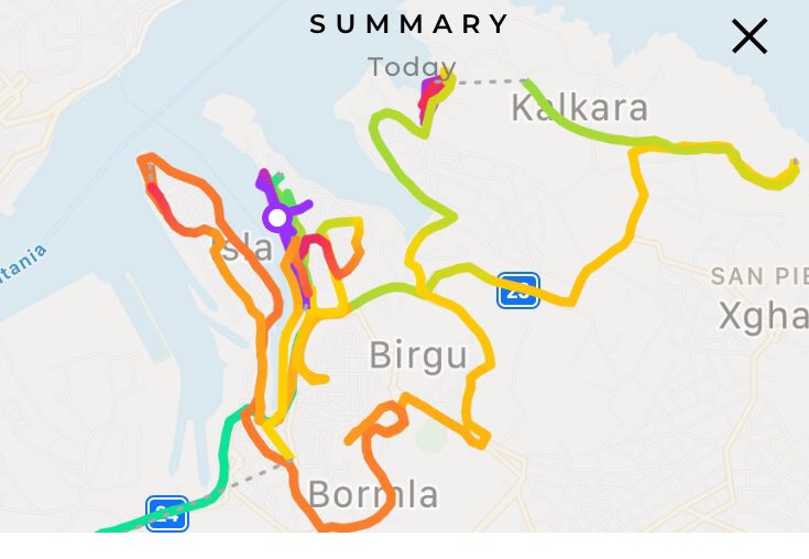 Air quality monitored by <a href="/Plume_Labs/">Plume Labs</a>  personal sensor while on an awesome <a href="/RollingGeeks/">Rolling Geeks</a> electric self drive buggy tour of the three cities in Malta yesterday