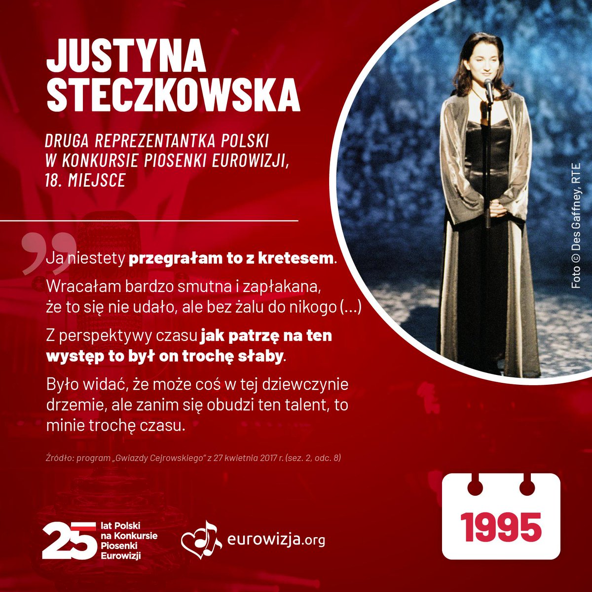 eurowizja_org's tweet photo. #25LatPolskiNaEurowizji Odliczanie ➡️ https://t.co/mNr7rXG6zG Jak swój występ po latach wspominała @J_Steczkowska? https://t.co/ZGkydsNtW9 #eurovision #esc1995 @tvp_info
@OnetMuzyka @eska_pl @MuzykaINTERIA @Antyradiopl @Radio_ZET @rmf_fm @cgm_pl @natematpl @PudelekPl https://t.co/fNzkB9Nhpa