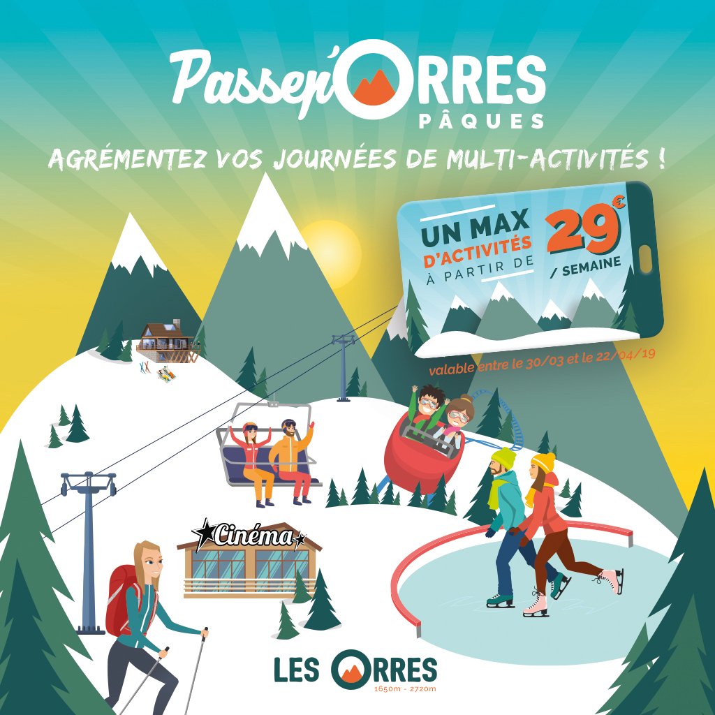 Les_Orres's tweet photo. Pâques sur les skis aux Orres ! 💯❄️⛷🥚🍫
Profitez du pass multi-activités Passep'Orres 🛷⛸️🎬! ℹ️👉https://t.co/fAwseyu5EN... et de tarifs forfaits de ski en baisse dès aujourd'hui, et tout le week-end ! ℹ️👉https://t.co/ptR45w5dGy 
#LesOrres #MyHautesAlpes https://t.co/oJE50uWg3Q