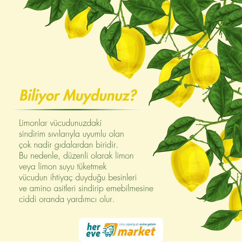 BİLİYOR MUYDUNUZ?

Limonlar vücudunuzdaki sindirim sıvılarıyla uyumlu olan çok nadir gıdalardan biridir. 

herevemarket.com

#sagliklibeslenme #sebze #meyve #manav #saglikligida #organikgida #herevemarket #izmir #bornova #market #evesiparis #eglencelialisveris #alisveris