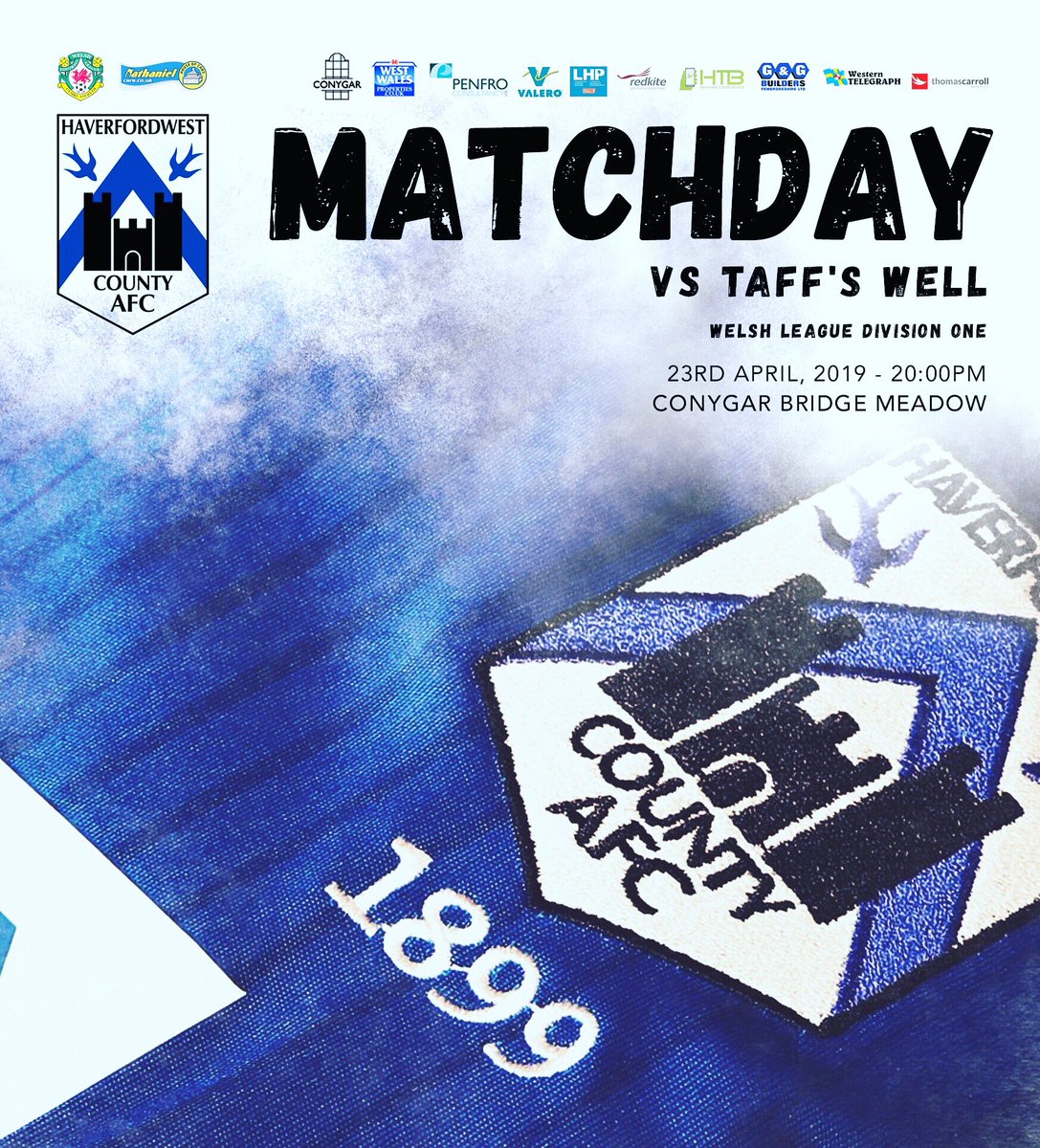 HaverfordwestFC's tweet photo. No fixture for our 1st team this weekend, but we are back at home at the Conygar on Tues 23rd when we host @Taffswellfc 
Plenty of work going on though as we are preparing to host the Pembrokeshire League Division 1 Cup Final tomorrow.
Hope you all have a great Easter weekend! https://t.co/Xng9yF52Oi